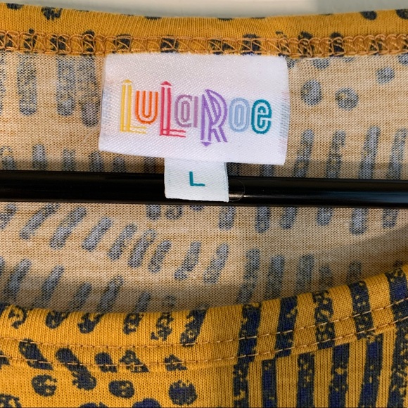 LulaRoe Gold Blue Pattern Julia Dress NWT - Picture 5 of 5